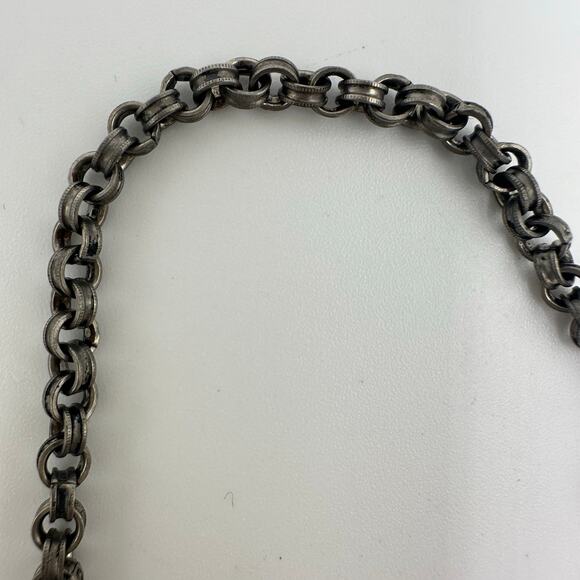 Antique Art Deco 1920s 1930s silver plated Art Nouveau Revival floral necklace - Picture 6 of 8